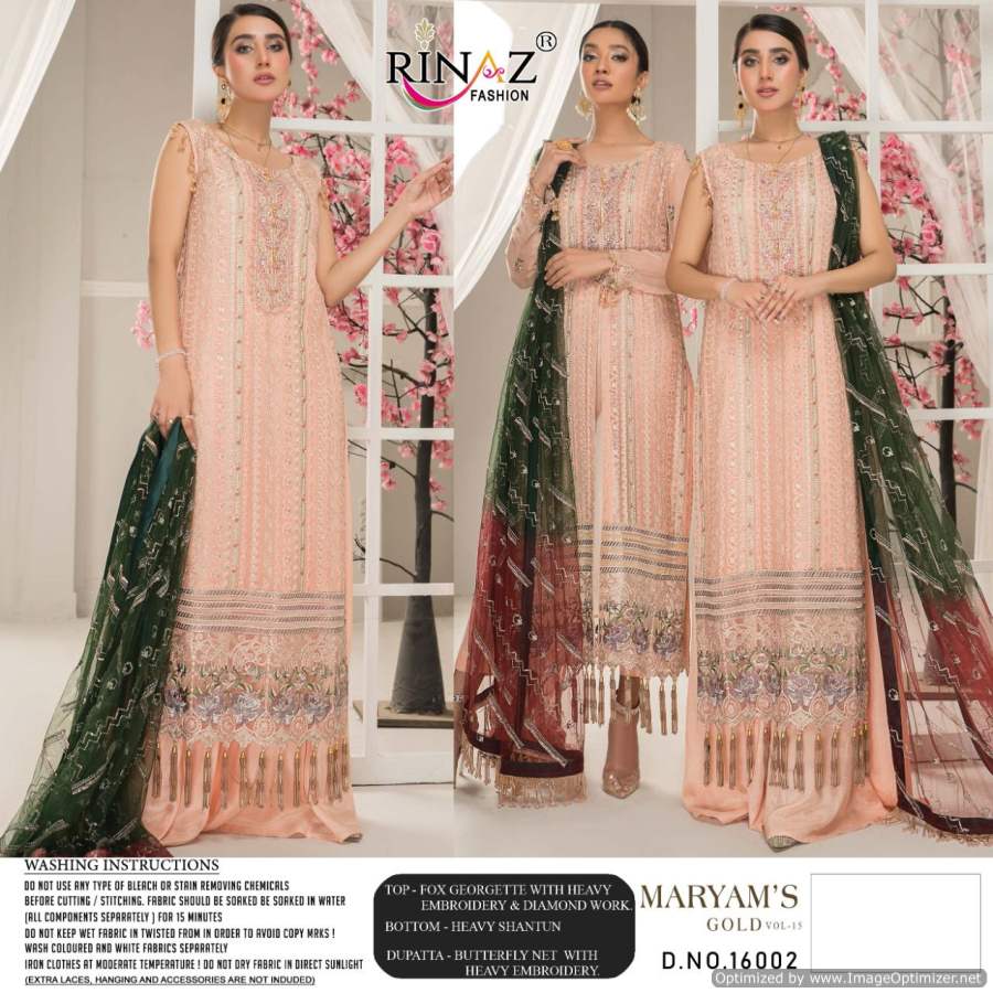 Rinaz Maryams Gold 15 Festive Wear Georgette Heavy Designer Pakistani Salwar Kameez